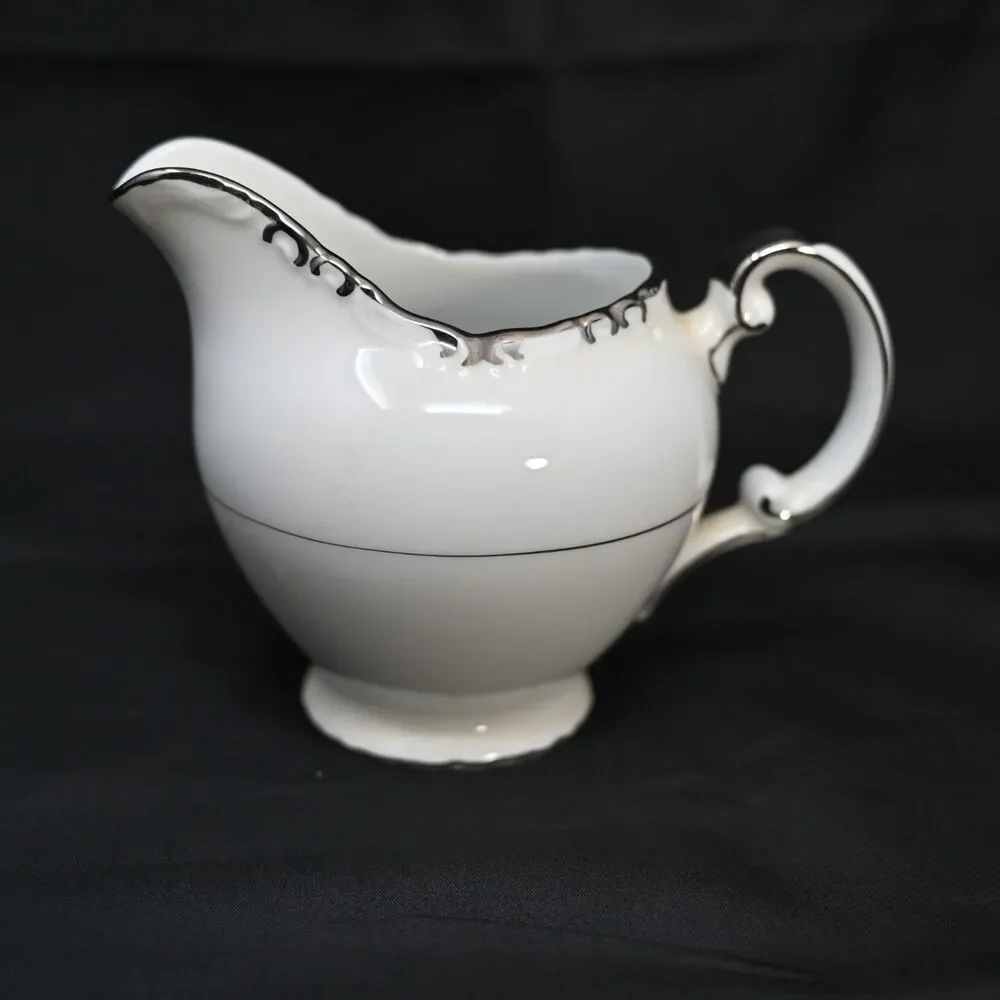 Vintage Gold China Baronet Creamer Japan Platinum Trim 1940s Porcelain
